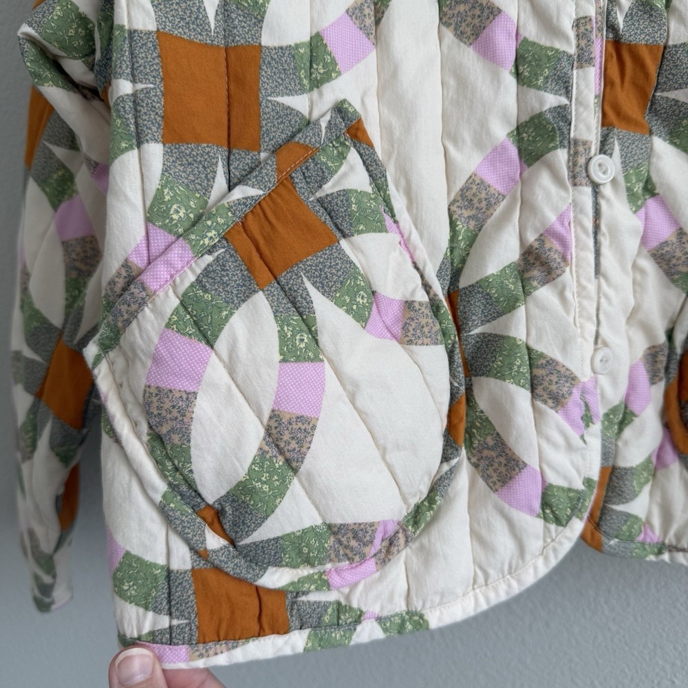 Quilted Patchwork Jacket Womens Medium Cottagecor… - image 4
